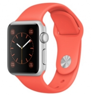 Apple Watch Sport Корпус 38 мм, серебристый алюминий, спортивный ремешок абрикосового цвета (MMF12)