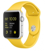 Apple Watch Sport Корпус 42 мм, серебристый алюминий, спортивный ремешок жёлтого цвета (MMFE2)