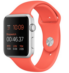 Apple Watch Sport Корпус 42 мм, серебристый алюминий, спортивный ремешок абрикосового цвета (MMFL2)