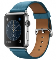 Apple Watch Корпус 42 мм, нержавеющая сталь, ремешок цвета «океанская синева» с классической пряжкой (MMFU2)