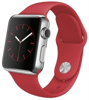 Часы Apple Watch, Корпус 38 мм из нержавеющей стали, спортивный ремешок (PRODUCT) RED (красный) MLLD2