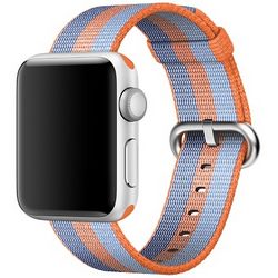 Ремешок из плетёного нейлона оранжевого цвета, в полоску для Apple Watch 38 мм (MPVV2ZM/A)