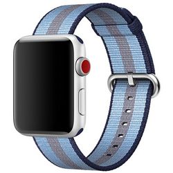 Ремешок из плетёного нейлона тёмно-синего цвета, в полоску для Apple Watch 38 мм (MQVJ2ZM/A)
