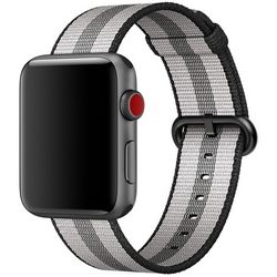 Ремешок из плетёного нейлона чёрного цвета, в полоску для Apple Watch 38 мм (MQVG2ZM/A)