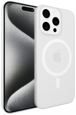 Чехол тонкий накладка Gurdini Slim Series c поддержкой MagSafe для Apple iPhone 16 Pro (белый)