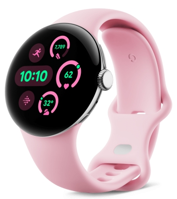 Часы Google Pixel Watch 3 LTE, 41 мм, корпус серебристый алюминиевый, ремешок цвета розовый кварц (Rose Quartz)