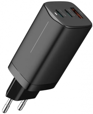 Сетевое зарядно устройство WIWU GAN 65W Wall Charger GTC-6521 2xUSB-C + USB-A/PD/65W (черное)