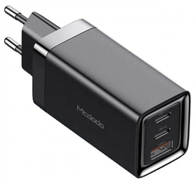 Сетевое зарядное устройство Mcdodo CH-1540 Mini GaN Fast Charger 2xUSB-C + USB-A/PD/65W (черное)