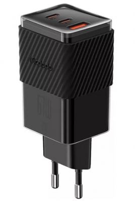 Сетевое зарядное устройство Mcdodo 67W CH-1501 Сolorful Crystal Style GaN 5 mini 2xUSB-C + USB-A/PD 3.0/QC 3.0/67Вт (черное)