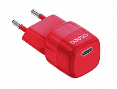 Сетевое зарядное устройство Deppa USB-C PD mini GaN 20Вт 11441 (красный)