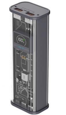 Внешний аккумулятор Deppa 33645 NRG Turbo 20000 mAh 22.5В прозрачный с дисплеем