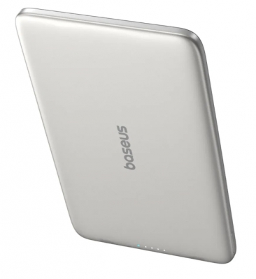 Металлический ультратонкий внешний аккумулятор Baseus PicoGo AM41 Ultra-slim с поддержкой Magsafe  Qi2/5000mAh/3A/USB-C (серебристый)