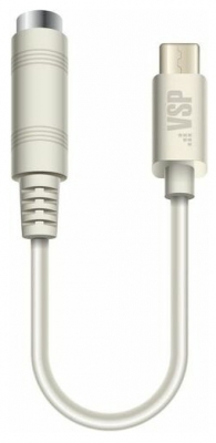 Адаптер переходник BoraSCO USB-C + Jack 3.5 (F) 0.15м (белый)