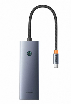 Мультхаб Baseus PortalJoy Series 7-in-1 Triple Display HUB (Type-C to 2*USB 2.0/USB 3.0/PD 100W/2*HDMI 4k/VGA) BS-OH117 (темно-серый)