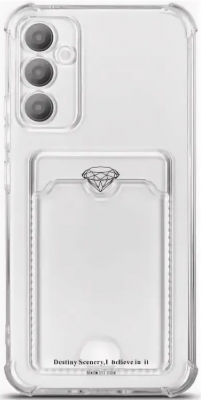 Чехол накладка противоударный CTI для Samsung Galaxy A36 с карманом для карт (прозрачный)