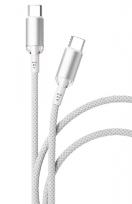 Кабель из износостойкой нейлоновой оплетки VLP Diamond Cable Type-C - Type-C 60W 1.2 метр (белый)