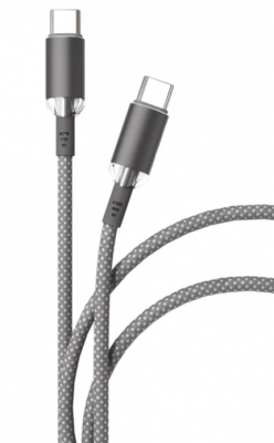Кабель из износостойкой нейлоновой оплетки VLP Diamond Cable Type-C - Type-C 60W 1.2 метр (темно-серый)