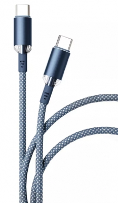 Кабель из износостойкой нейлоновой оплетки VLP Diamond Cable Type-C - Type-C 60W 1.2 метр (темно-синий)