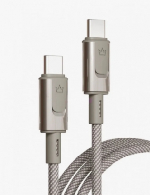 Кабель из износостойкой нейлоновой оплетки VLP Force Line Type-C - Type-C 100W 1.2 метр (натуральный титан)
