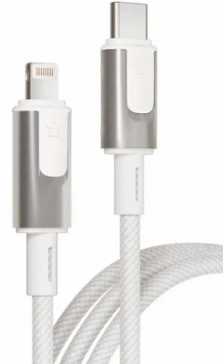 Кабель из износостойкой нейлоновой оплетки VLP Force Line Type-C - Lightning 30W 1.2 метр (белый)