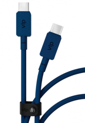 Кабель из износостойкой нейлоновой оплетки VLP VLP Nylon Cable Type-C - Type-C 100W 1.2 метр (темно-синий)