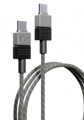 Кабель из износостойкой нейлоновой оплетки магнитный VLP NEO Type-C to Type-C 1.5m 100W 1037003 (Phantom, Фантом)