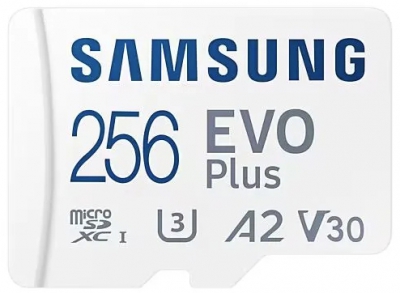 Карта памяти microSDXC UHS-I U3 Samsung EVO PLUS 256 ГБ, 130 МБ/с, Class 10, MB-MC256KA, 1 шт., переходник SD