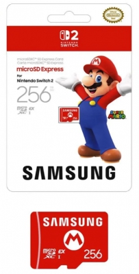Эксклюзивная карта памяти microSDXC Express Samsung For Nintendo Switch 2 NSW2SSDE256G 256Gb (красная)