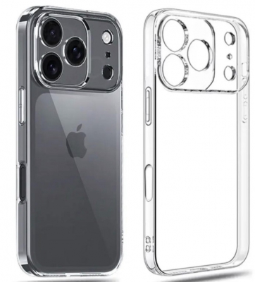 Чехол накладка силиконовый CTI для iPhone 17 Pro Max с защитой объектива камеры (прозрачный)