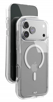 Чехол противоударный VLP  Bubble Case с поддержкой MagSafe для iPhone 17 Pro Max (прозрачный, белый)