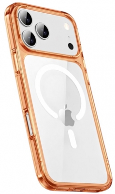 Чехол накладка Gurdini Alba с поддержкой Magsafe для iPhone 17 Pro (оранжевый)