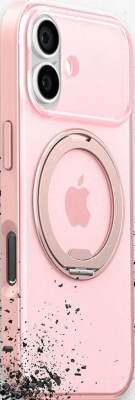 Чехол противоударный с подставкой Gurdini Stand Case 360° для iPhone 17 (розовый)