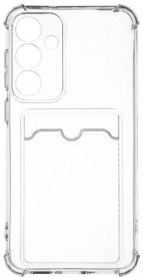 Чехол накладка противоударный CTI для Samsung Galaxy S25 FE с карманом для карт (прозрачный)