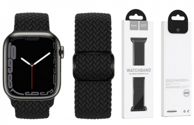 Ремешок нейлоновый HOCO WA05 Jane Eyre series для Apple Watch 38/40/41 (черный)