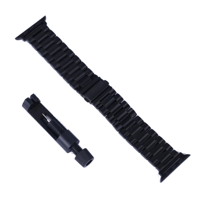 Блочный браслет Gurdini Classic Metal Series для Apple Watch 38/40/41/42 мм Black (черный)