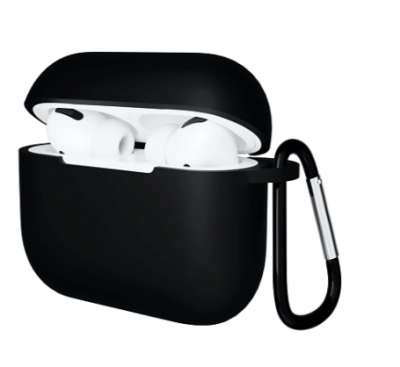 Чехол для AirPods Pro 3 Gurdini прорезиненный soft touch с карабином (черный)