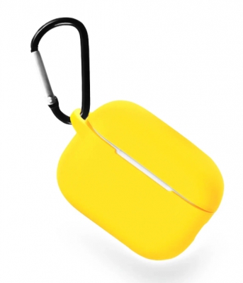 Чехол для AirPods Pro 3 Gurdini прорезиненный soft touch с карабином (желтый)