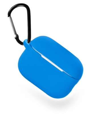 Чехол для AirPods Pro 3 Gurdini прорезиненный soft touch с карабином (голубой)