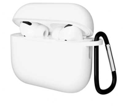 Чехол для AirPods Pro 3 Gurdini прорезиненный soft touch с карабином (белый)