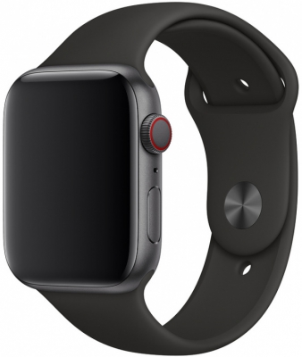 Ремешок Apple Watch 44мм, спортивный, размеры S/M и M/L, чёрный (MTPL2)