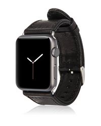 Ремешок из натуральной кожи Jisoncase для Apple Watch 42 мм (чёрный)