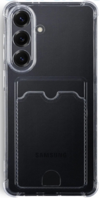Чехол накладка силиконовая CTI для Samsung Galaxy S26 с карманом для карт(прозрачный)