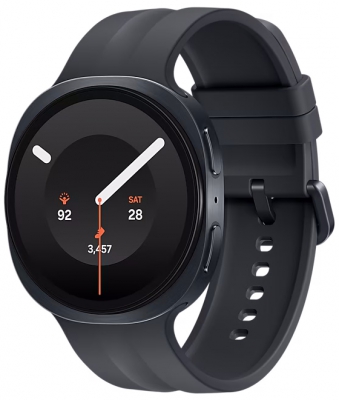 Часы Samsung Galaxy Watch9 44 мм, корпус графитового цвета, спортивный ремешок черного цвета (SM-L350)