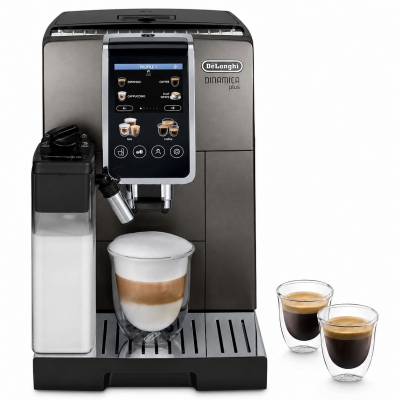 Кофемашина DeLonghi Dinamica Plus, титаново-чёрный (ECAM380.95.TB)