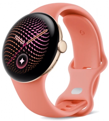 Часы Google Pixel Watch 5, 41 мм, корпус золотого цвета, ремешок персикового цвета (Gold/Canyon)