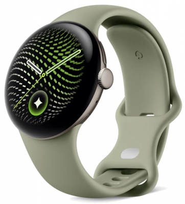 Часы Google Pixel Watch 5 LTE, 45 мм, корпус сатинового цвета, ремешок оливкового цвета (Satin/Olive)