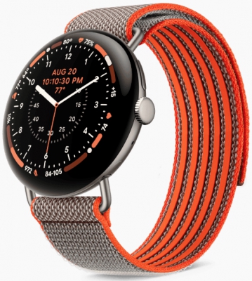 Часы Google Pixel Watch 5 Stephen Curry Special Edition LTE, 45 мм, корпус сатинового цвета, ремешок бежевого цвета (Satin/Rye)