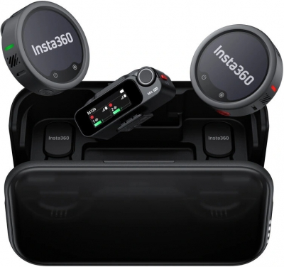 Комплект беспроводных микрофонов Insta360 Mic Pro (2 TX + 1 RX + Charging Case), черный