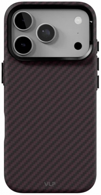 Чехол защитный VLP LITE Grid Case с MagSafe для iPhone 18 Pro (темно-вишневый)