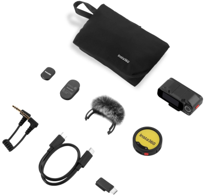 Комплект беспроводных микрофонов Insta360 Mic Pro (1 TX + 1 RX), черный